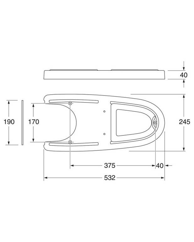 Toilet - Care - elevating base for Nautic S-trap - 40 mm high
Can be retrofitted
Concealed attachment