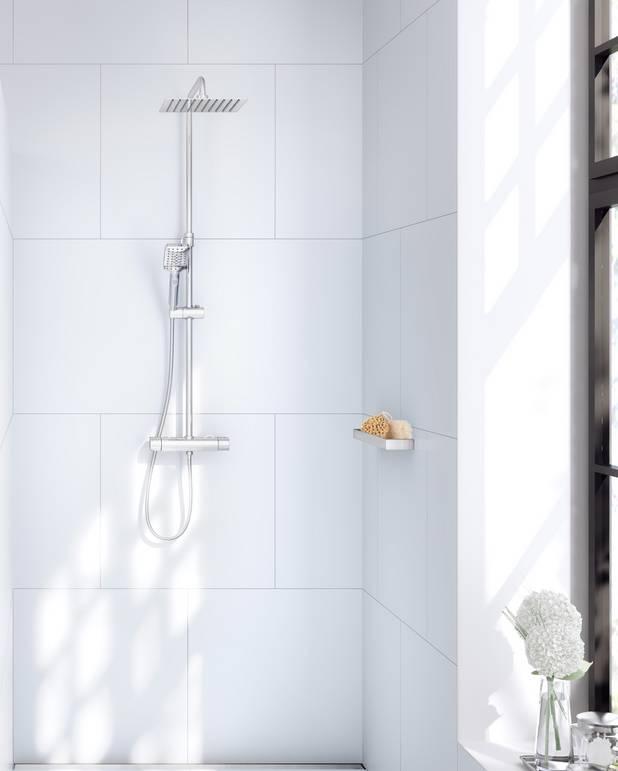  - Верхний душ, имеющий сверхтонкую насадку, с увеличенным расходом воды 
3-режимный ручной душ с кнопкой
Смеситель с автоматизированными функциями имеет долговечную конструкцию