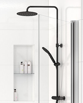 Shower column Estetic Round - 3-functional hand shower with a pushbutton