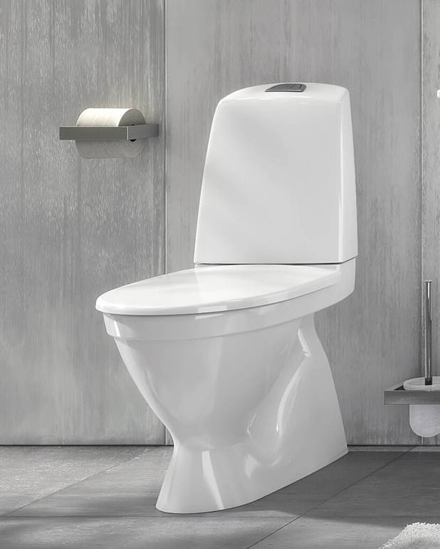 Gulvtoalett Nautic 1500 skjult s-lås, Hygienic Flush - Ceramicplus: rengjør raskt og miljøvennlig
Lav spyleknapp i lekker design
Med åpen spylekant for enklere rengjøring