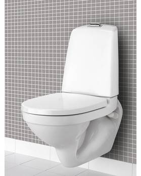 Vägghängd toalett Nautic 1522 - med cistern, Hygienic Flush.