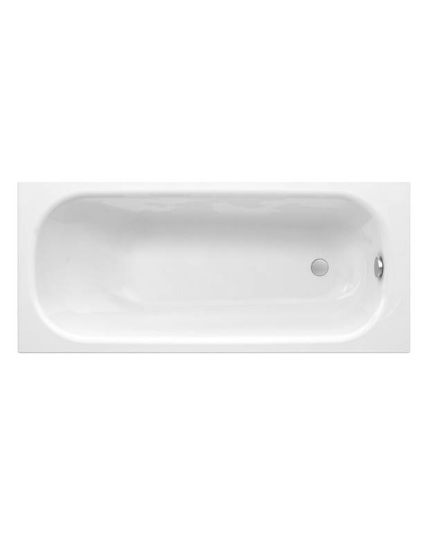 Bathtub 2941 built-in - 1500x700 - Made from premium quality titanium alloy steel
Spaciuos head end for comfortable bathing and footend made for showering
Foot set and overflow system ordered separately