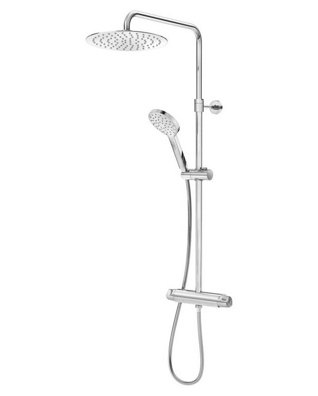 Shower column Nautic Round - Super slim head shower with generous water flow
3-functional hand shower with a pushbutton
A stylish mixer with grip-friendly handles in innovative design