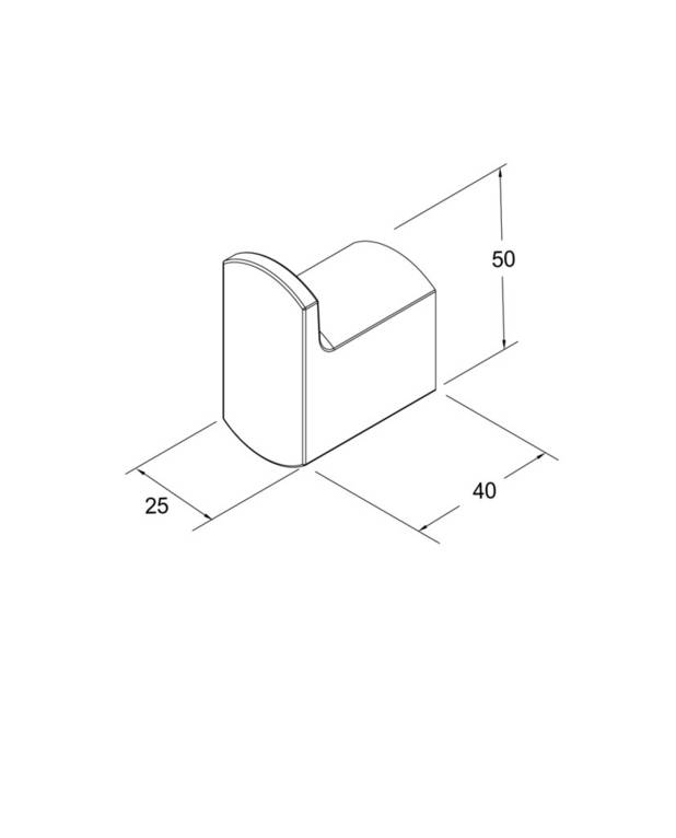 Håndklædekrog Square - Et eksklusivt design med lige linjer og runde hjørner
Kan skrues eller limes fast
Lavet af messing