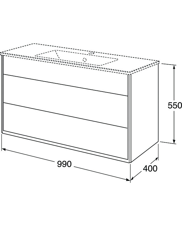 Allaskaappi Graphic - 100 cm - Mittapiirros - GB71GCVU10xx00_drawing.jpg