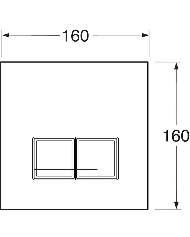 Flush button for fixture XS - wall control panel, rectangular - Neat design in white glass
For front installation on Triomont XS