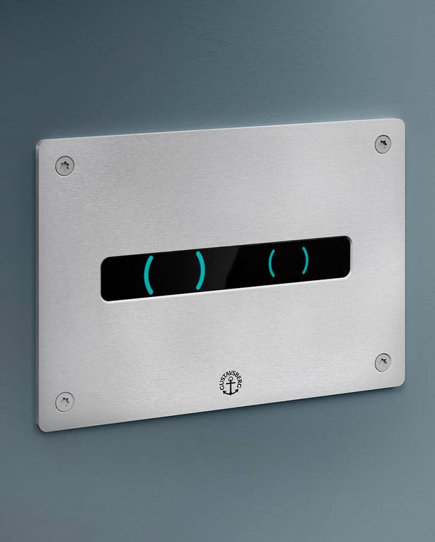 Flush button for fixture XS - sensor controlled wall control panel, vandal proof - Touch free flush
Manufactured in stainless steel for public environments
Select your settings with the accompanying app
