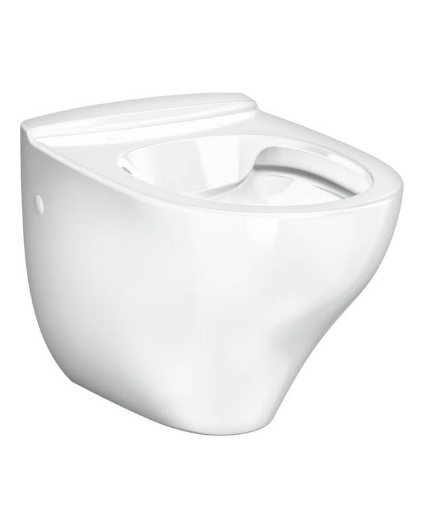 Wall hung WC Nautic 1530 - Hygienic Flush - Concealed fixation and easy-to-clean surfaces
Flexibel bolt distance: c-c 180/230 mm
Open rim with complete bowl flush