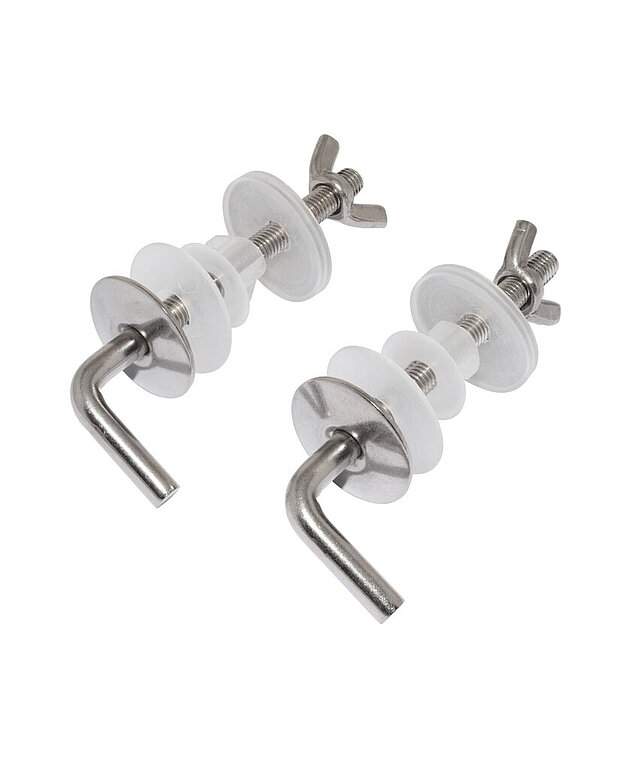 Seat hinges - Fixed stainless steel hinges with wing nut for assembly without tools