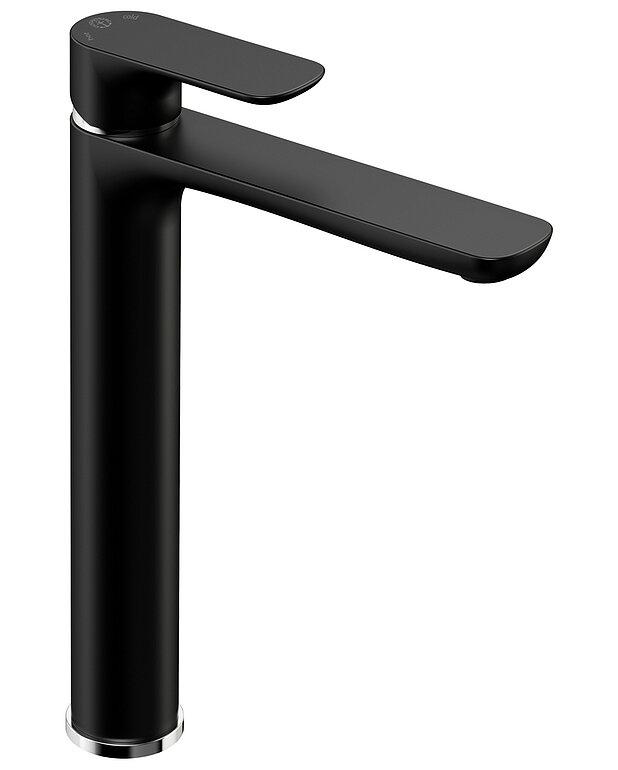 Bathroom sink faucet Estetic - tall model - Suits both kitchen sinks and top-mounted
bathroom sinks
Eco-stop, adjustable maximum flow
Available in chrome, Matt black and Matt white