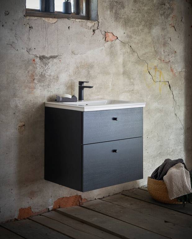 Bathroom cabinet Artic - 60 cm - Fully extendable drawers with soft closing
Washstand water trap that saves space in cabinet 
Manufactured in moisture resistant materials