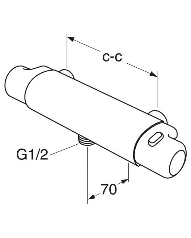 Duschblandare Logic - termostat - Safe Touch reduces the heat on the front of the mixer
Maintains even water temperature
Can be expanded with bathtub spout