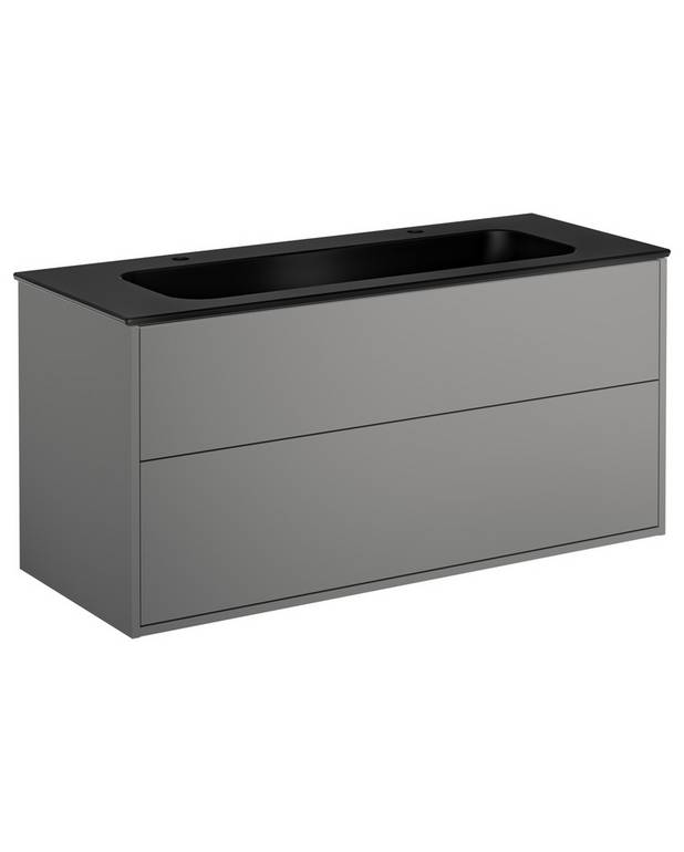 Vaskeskab, Artic - 120 cm - Håndvask i porcelæn med slankt design og store overflader til alle dine genstande
Vandlås med push-down og smart rengøringsfunktion
Fremstillet af fugtresistente materialer