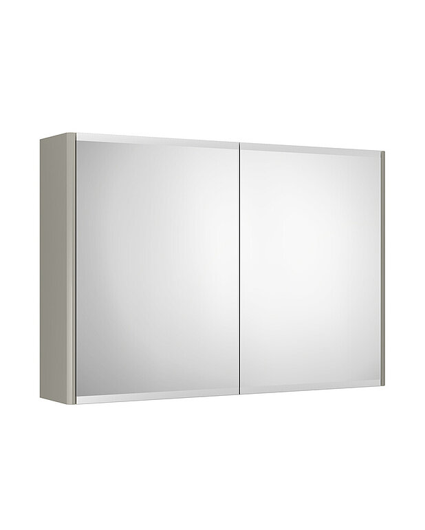 Peegelkapp, Graphic - 80 cm - Peeglid ka uste siseküljel
Peegli alaservad mati viimistlusega näpujälgede vältimiseks
Uksed Soft Close funktsiooniga pehmeks sulgumiseks