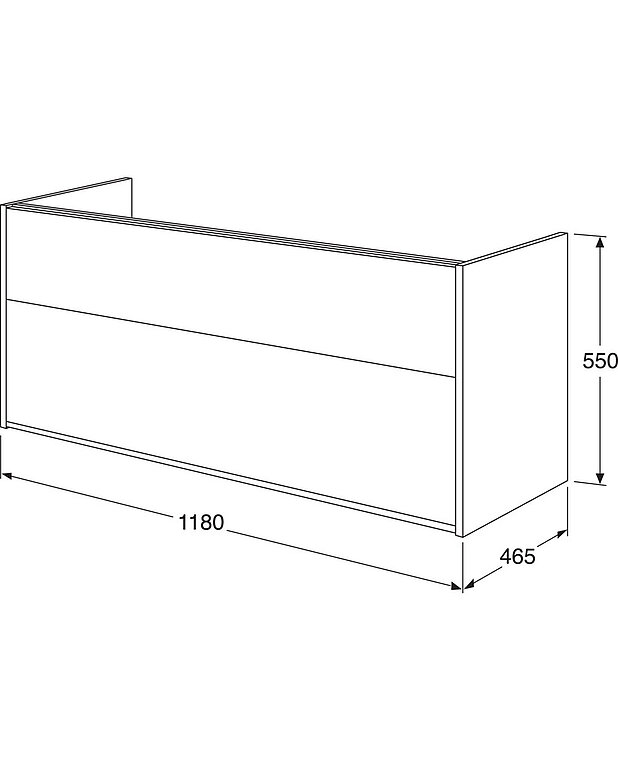 Valamukapp Artic – 120 cm - Joonis - Gustavsberg_Vanity_unit_Artic_1200mm.jpg