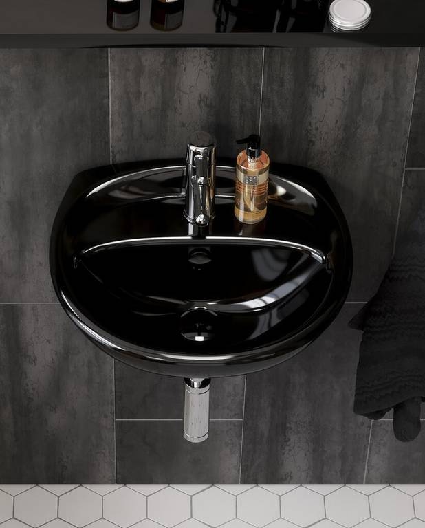 Pesuallas Estetic 410350  pulttiasennus, 50 cm - Tyylikäs asennus piilotetuilla pulteilla
Saatavana alaspainettava posliiniventtiili
Ceramicplus: nopea ja ympäristöystävällinen puhdistus