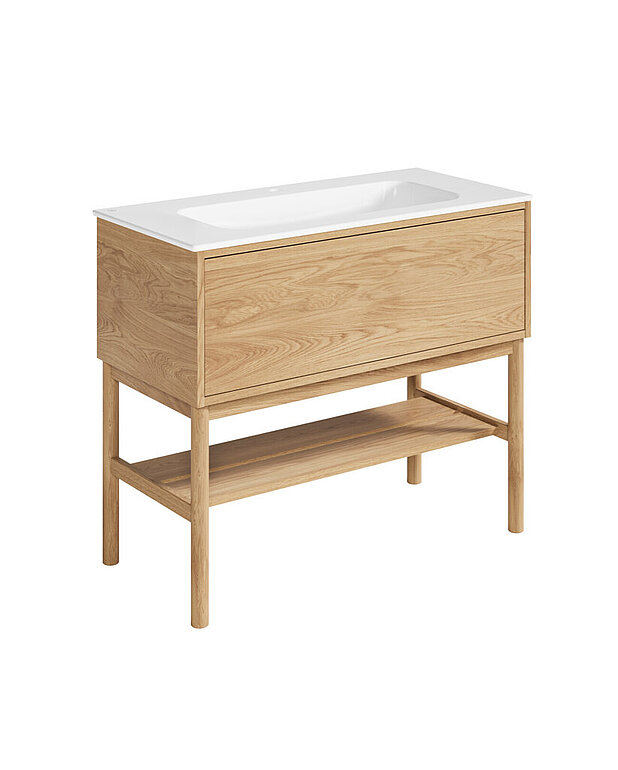 Ducentic Vanity 100cm, Light oak - Created for the 200 year anniversary of Gustavsberg, celebrating the heritage of caftsmanship and design
