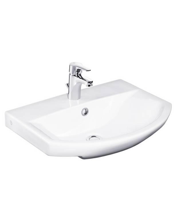 Valamu Logic 5193 - polt-/kandurkinnituseks 56 cm - Laiad kasutuspinnad ja ruumikas kauss
Ceramicplus: kiire ja keskkonnasõbralik puhastus
Peidetud kandurid tähendavad nägusat paigaldust