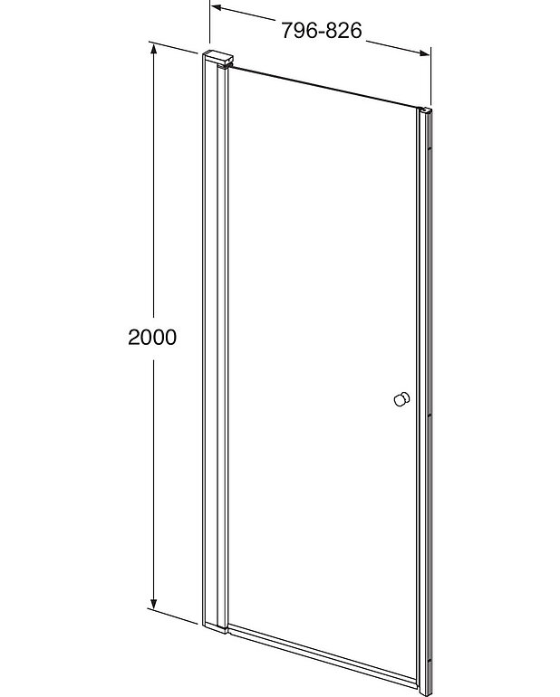 Square suihkuovisetti syvennykseen - Mittapiirros - Square_80_niche.jpg