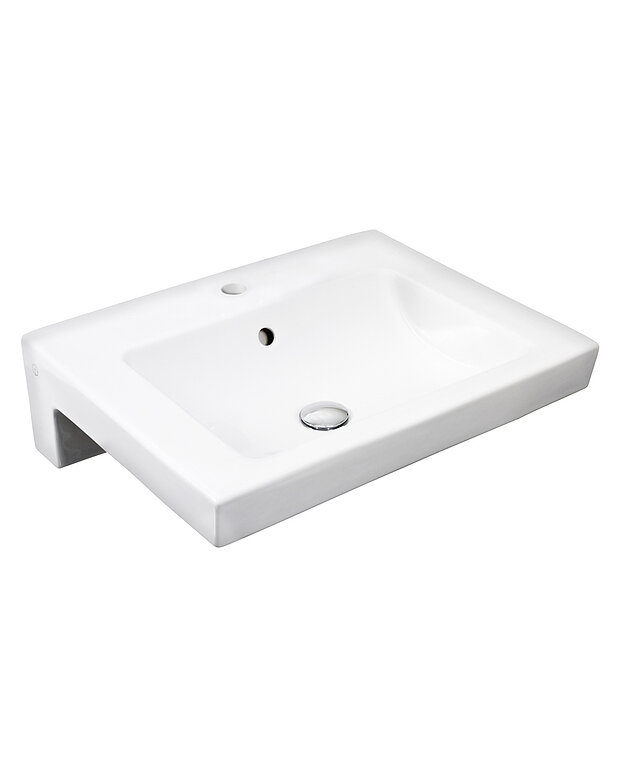Bathroom sink Artic 4650 - for bolt/bracket mounting 65,5 cm - Design with straight lines at right angles