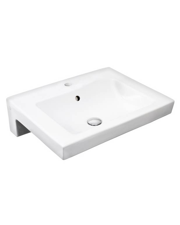 Valamu Artic 4650 - polt-/kandurkinnituseks 65,5 cm - Disain eristub sirgete joonte ja täisnurkadega
Ceramicplus: kiire ja keskkonnasõbralik puhastus
Paigaldamisel kanduritele jäävad kinnitused täielikult varjatuks