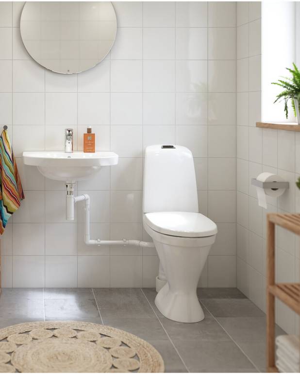 Pesuallas Nautic 5550 - 50cm, pultti- tai kannakekiinnitys - Helposti puhdistettava ja minimalistinen muotoilu
Soikiomainen allas ja tilavat laskutasot
Pultti- tai kannakekiinnitys