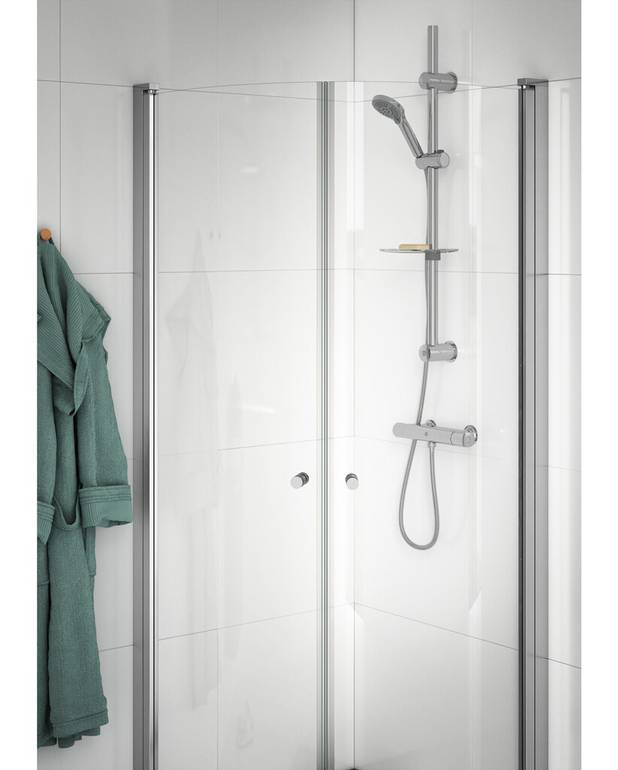 Dusjpakke Atlantic 2.1 - termostat - Complete with energy class A shower set
Maintains even water temperature during pressure and temperature changes
Contains less than 0.1% lead
