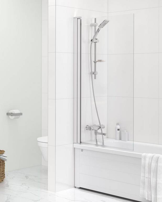 Square bathtub door - Reversible for right/left-hand installation
Pre-fitted door profiles for quick and simple installation
Tempered safety glass, 6 mm