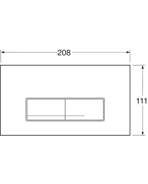 Flush button for fixture XT - top flush button, rectangular - Neat design in white glass
For top installation on Triomont XS