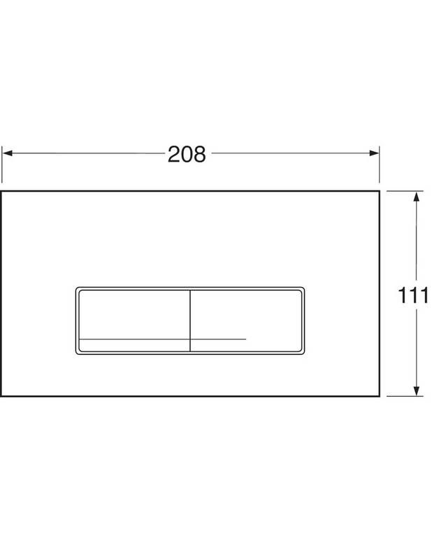 Trykknap til XT-fikstur – toptryk, rektangulær - Flot design i hvidt glas
Til topmontering på Triomont XT