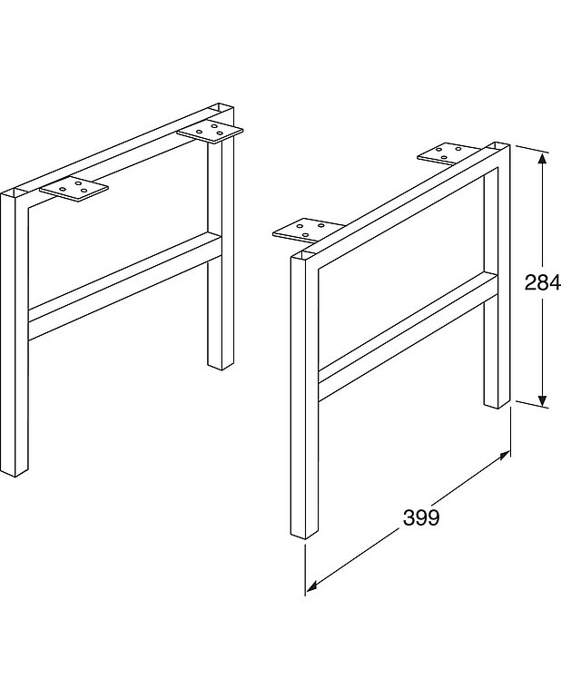 Jalgadega raam Artic – valamukapp - Joonis - Gustavsberg_Leg_set_Artic_399mm.jpg