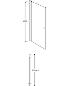 Square shower door