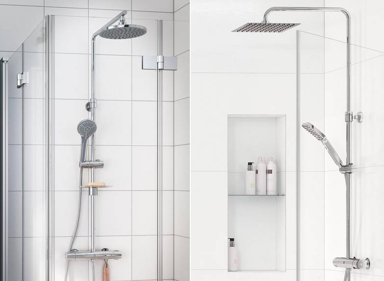 Combine shower mixer and roof shower set