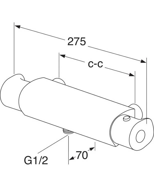 Brusearmatur Atlantic - termostat - Safe Touch, minimerer varmen på forsiden af blandingsbatteriet
Bevarer en ensartet vandtemperatur
Kan suppleres med Gustavsberg badekarstud