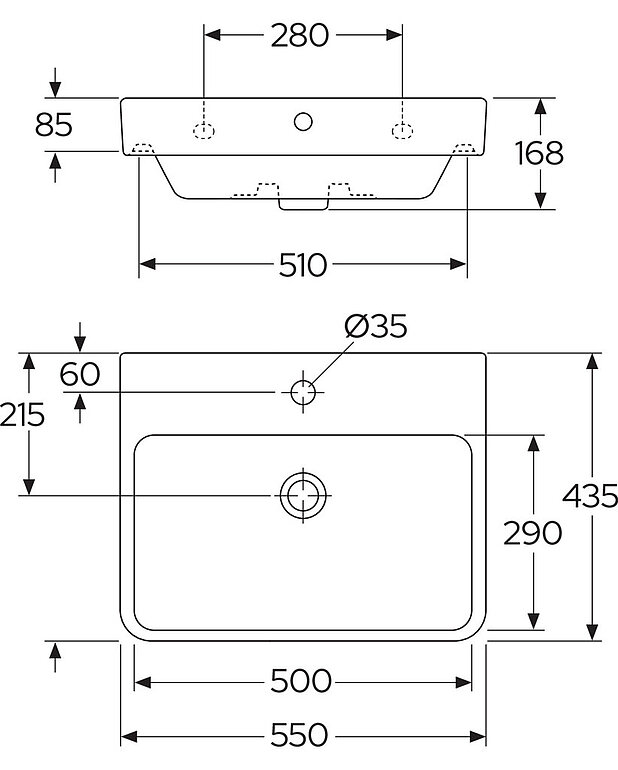 Pesuallas Atlantic A555 – pulttikiinnitys 55 cm - Mittapiirros - Gustavsberg_Washbasin_Atlantic_4GA555_550mm_ProductImages1300x1620.jpg