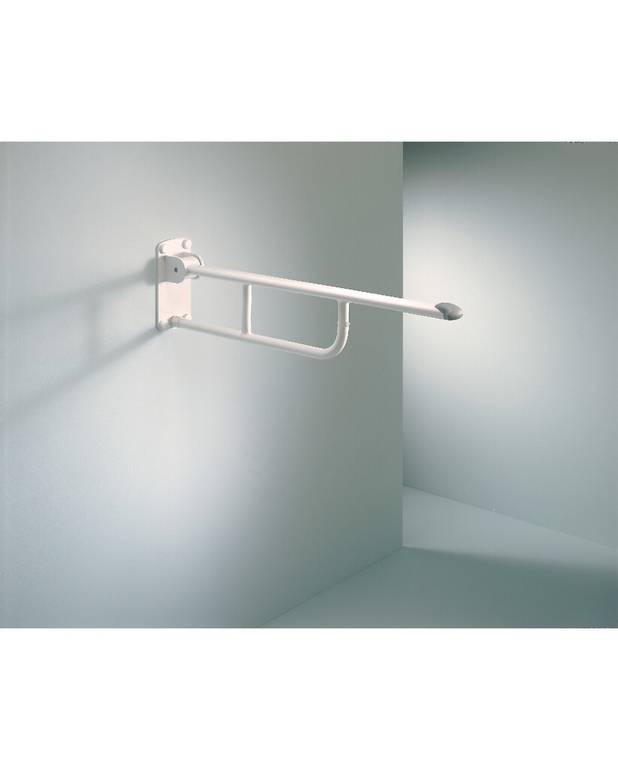 Armrest 1711 - without support leg - Ergonomic end knob provides solid grip
Adjustable hinge for slower drop
Wall-mounted, fits all toilets