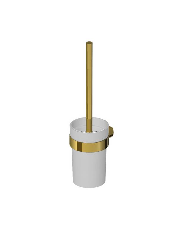 Toalettborste inkl hållare Square - Exklusiv design med raka linjer och rundade hörn
Tillverkad i metall med behållare i glas
Kan skruvas eller limmas