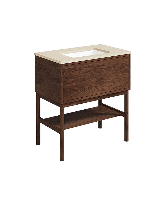 Ducentic Vanity 80cm, Brown oak - Created for the 200 year anniversary of Gustavsberg, celebrating the heritage of caftsmanship and design