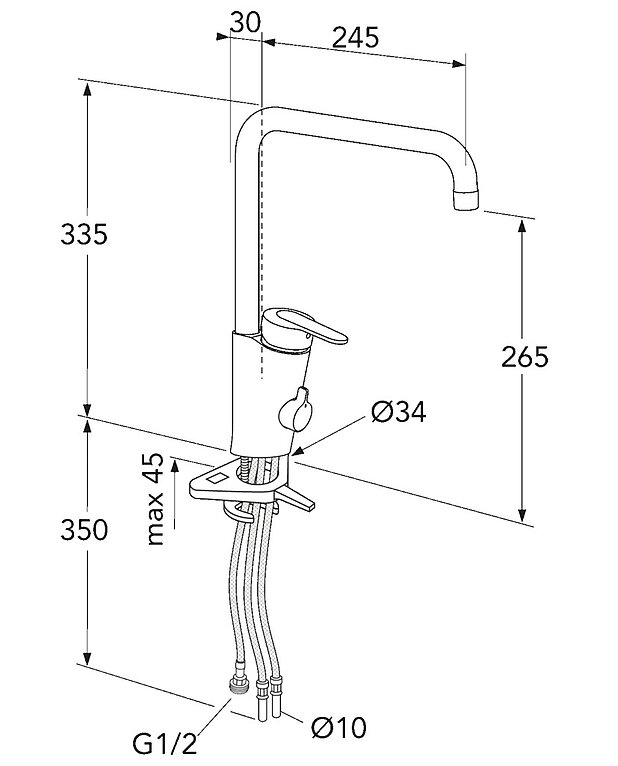 Köögisegisti Nordic Plus - kõrge jooksutoru - Joonis - GB41203796_drawing.jpg