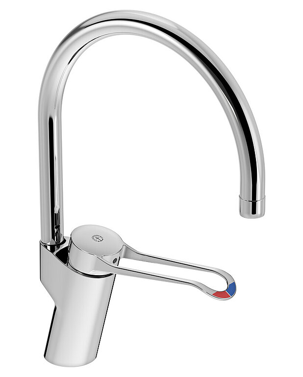 Kitchen mixer New Nautic Care - high Spout - Contains less than 0.1% lead 
Energy Class A
Equipted with elongated lever