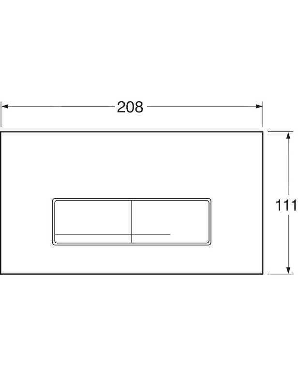Trykknap til XT-fikstur – toptryk, rektangulær - Flot design i sort glas
Til topmontering på Triomont XT