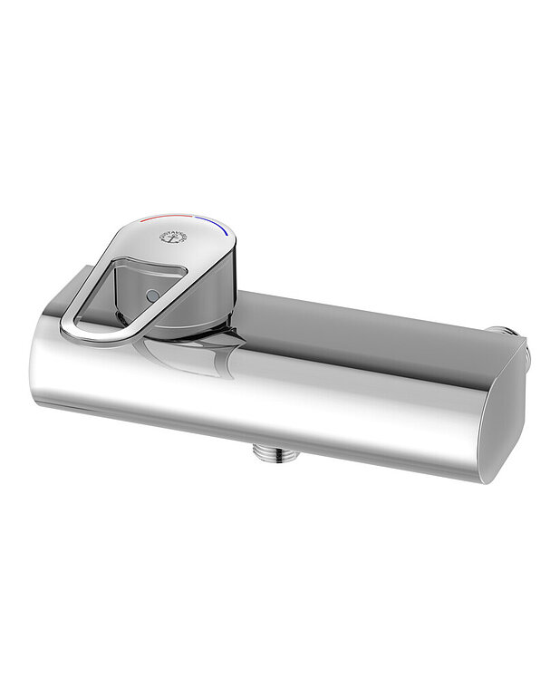Shower mixer New Nautic - Single lever - Grip-friendly lever with clear color marking for hot and cold water
Soft move, ceramic package with smooth and precise operation
Eco-stop, adjustable maximum flow limitation