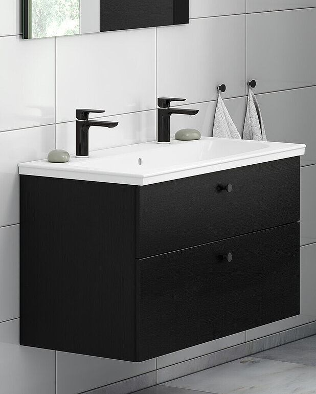 Bathroom sink for vanity unit Artic - 100 cm - For mounting on Artic furnitureMade from hygienic, durable and densely sintered sanitary ware