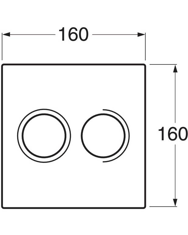 Huuhtelupainike XS-asennustelineeseen – seinäpainike, pyöreä - Valkoista lasia
Asennetaan Triomont XS -asennustelineeseen
Saatavana eri värejä ja materiaaleja