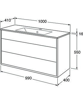 Vanity unit, Graphic – 100 cm - Drawing - GB71GCVU10xxWB_drawing.jpg