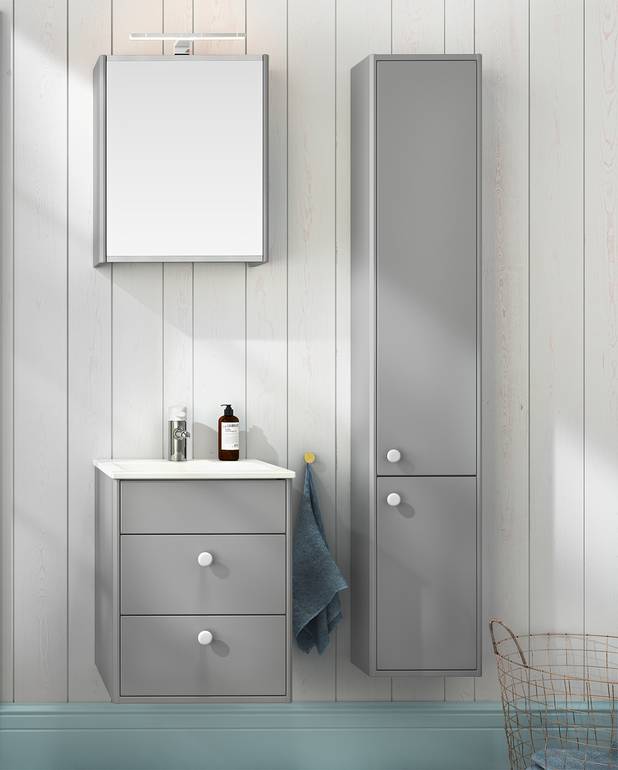 Bathroom storage Graphic, high cabinet - shallow - 16 cm deep, fits small bathrooms
Easy to combine with other Graphic storage modules
Easy to mount on the wall, easy to adjust position