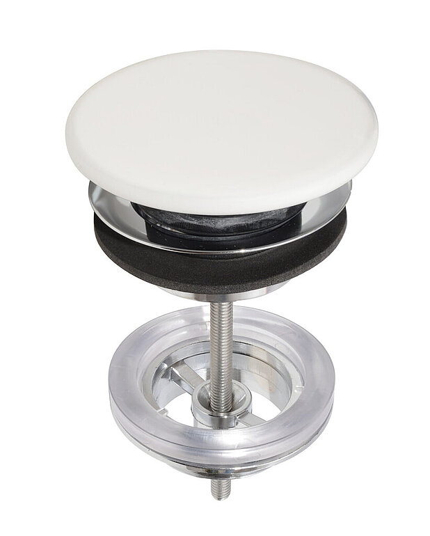 Push-down ventil - Med propp i porslin