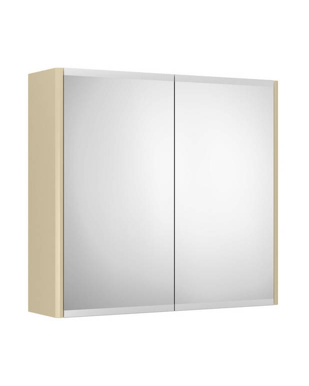 Mirror cabinet, Graphic – 60 cm - Double-sided mirror doors
Frosted bottom edge to combat visible smudges
Soft-closing doors