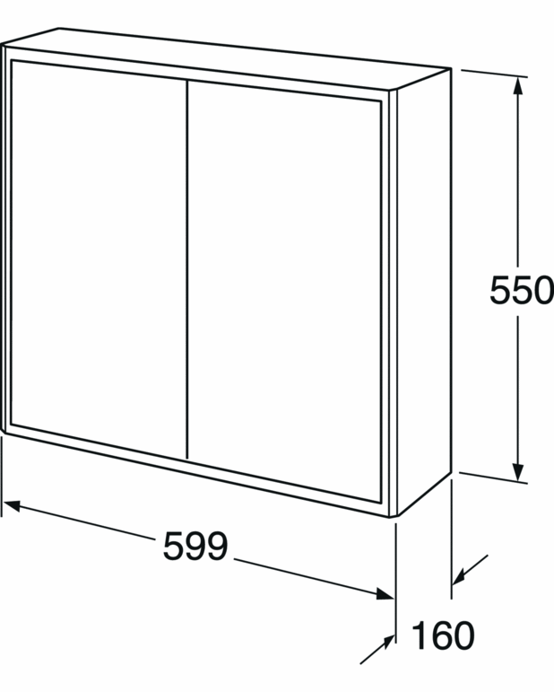 Vannas istabas mēbeles uzglabāšanai, Graphic, sekls sienas skapītis - Var izveidot uzglabāšanas moduļus, kombinējot ar Graphic sienas skapīšiem un augstajiem skapjiem
Pieejami skapīši ar diviem dažādiem dziļumiem, 16 cm un 32 cm, lai nodrošinātu pielāgojamu uzglabāšanu nelielās telpās
Piekares sistēma, ko ir viegli uzstādīt uz sienas un pielāgot pareizajā pozīcijā
