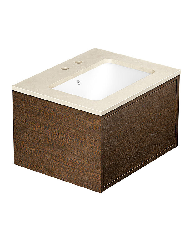 Kommod Ducentic Brun ek - 60 cm - Skapad för Gustavsbergs 200-årsjubileum och hyllar arvet av hantverk och design
Rymligt lådutrymme utan behov av urtag för vattenlåset, vilket ger mer plats för förvaring
Mjukstängande låda med full utdrag ger en komplett överblick över innehållet